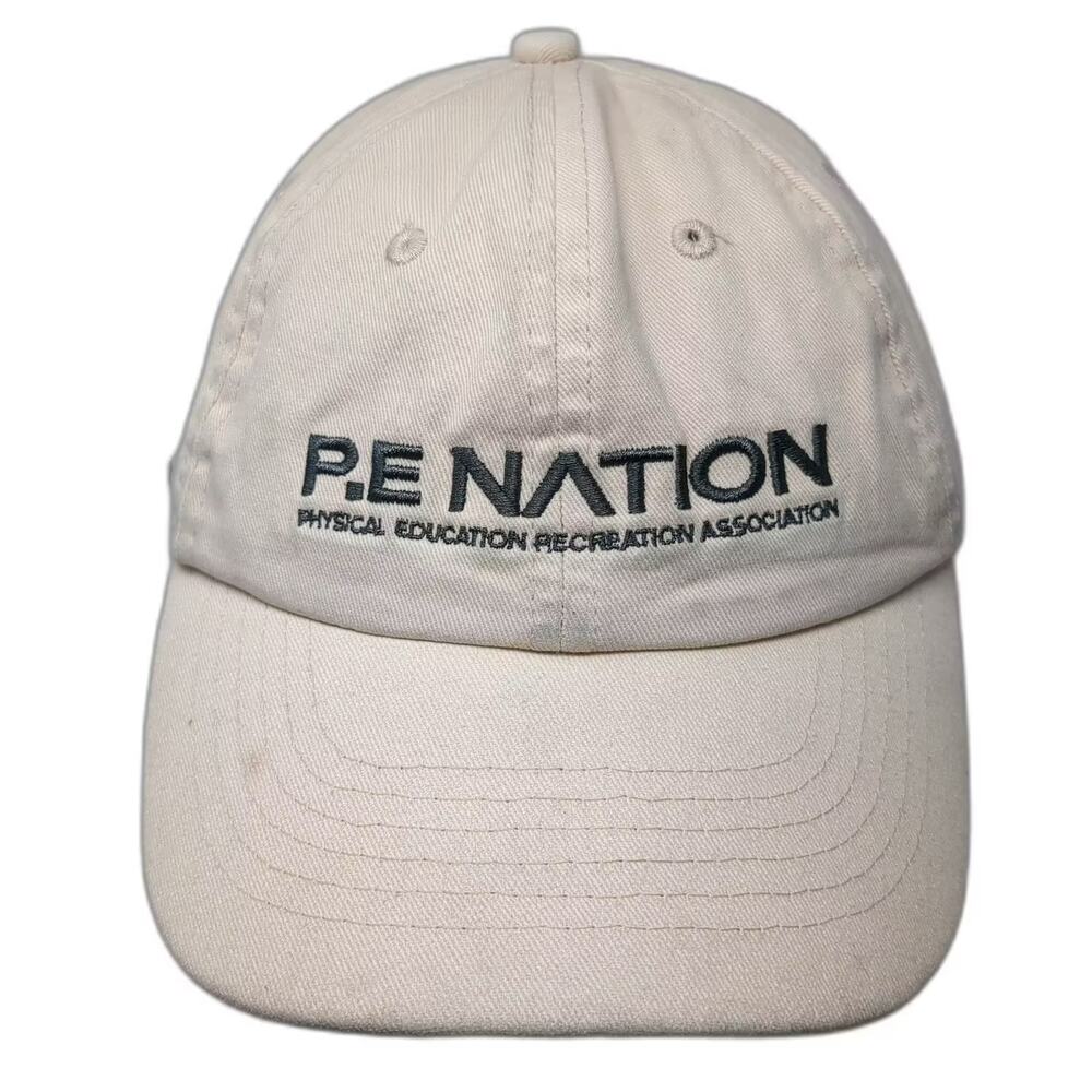 P.E Nation Baseball Cap Beige Black OS Strapback Hat Embroidered Adjustable